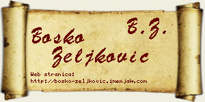 Boško Zeljković vizit kartica